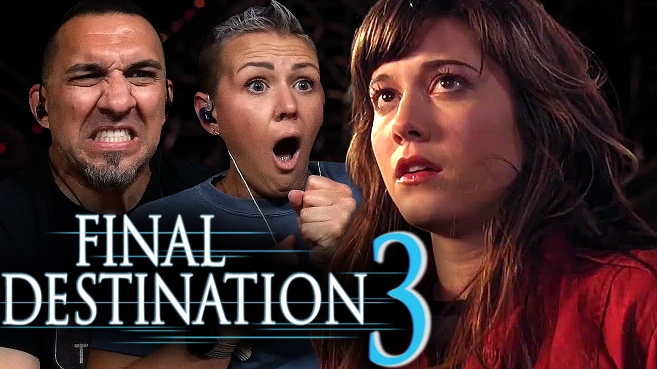 YouTube post by @NikkiStevenReact for Imagine the PossiBITLYties 🧡. Caption reads: Final Destination 3 (2006) Movie REACTION | First....