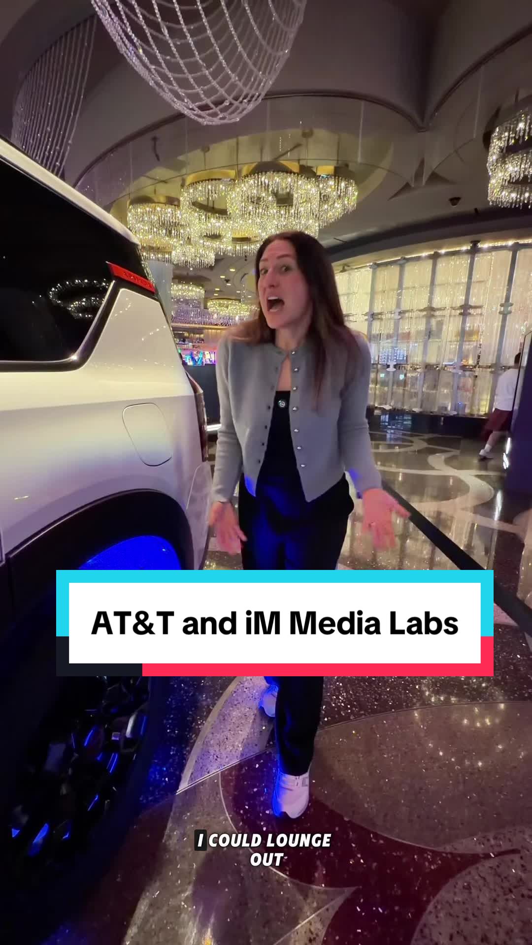 TikTok post by @mobile_mama for AT&T. Caption reads: [...] audio one tap away in your vehicle? #ad AT&T....
