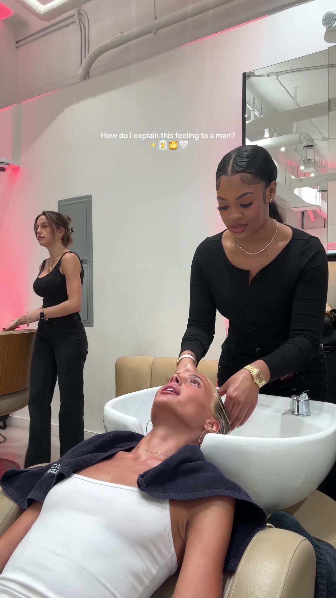 TikTok post by @xbrooklynbell for IGK Hair. Caption reads: Hair inspo: 🍯🍦🌟 @IGK Hair #blonde #90sblowout....