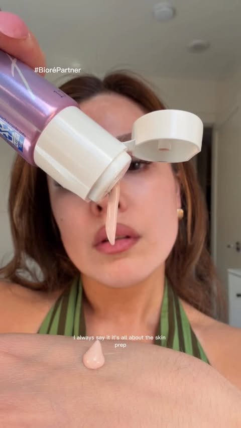 Instagram post by @melissaa.ga for Bioré USA. Caption reads: Seriously this sunscreen does it all!!....