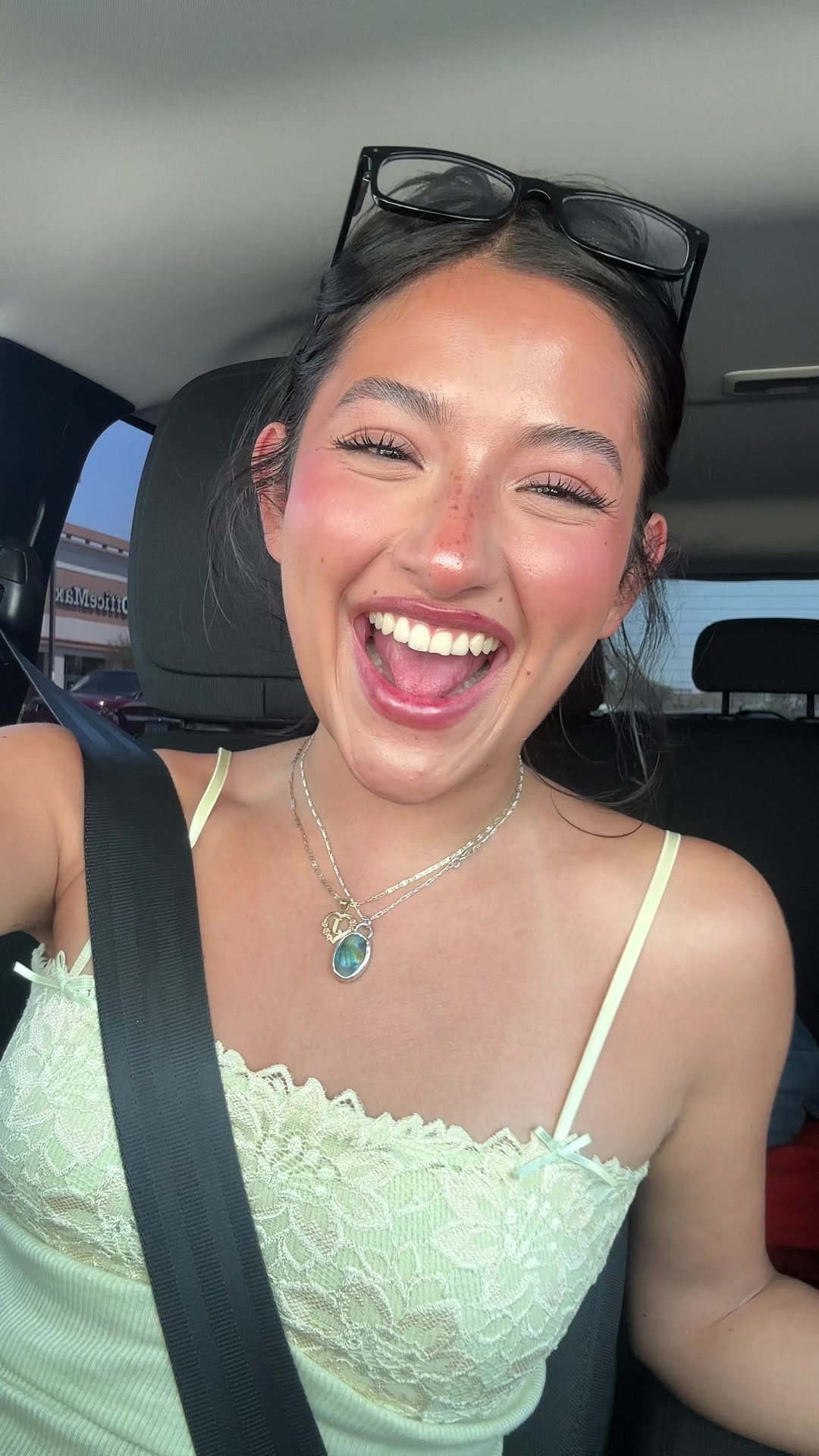 TikTok post by @andreaelena666 for MONDAY Haircare. Caption reads: First day back, but make it....