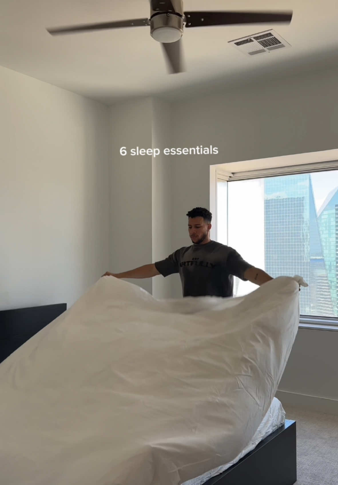 TikTok post by @terrencebjr for IKEA USA. Caption reads: 6 Essentials for the Best Sleep. #Ad Shop @IKEA....