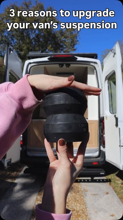 Instagram post by @darian.explores for TIMBREN INDUSTRIES. Caption reads: 1 month of full-time van life!! 🚐✨ Life update 👉....