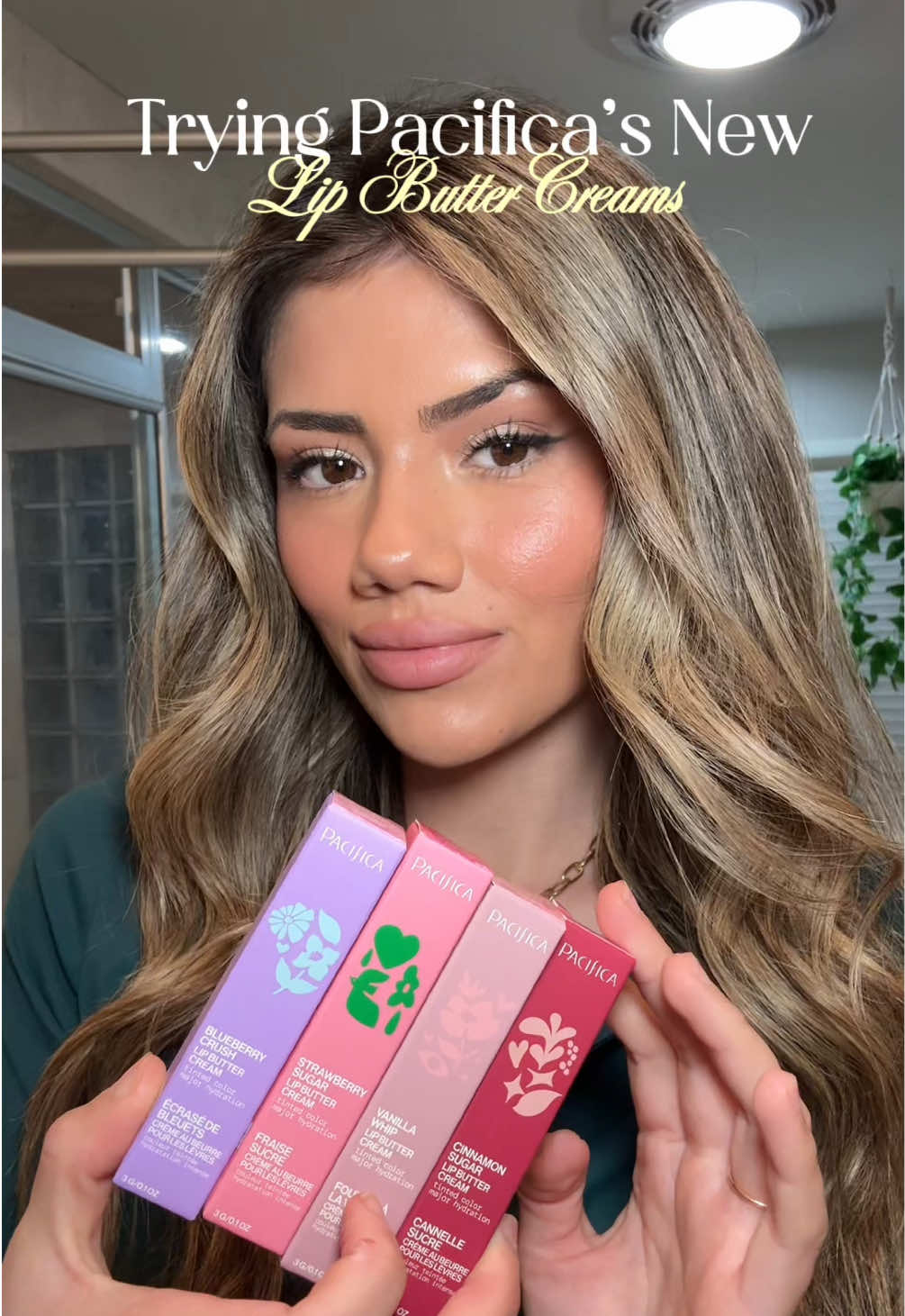 TikTok post by @azul.river for Pacifica Beauty. Caption reads: [...] and hydrating! I’m obsessed ✨....