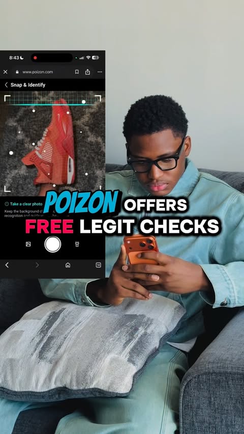 Instagram post by @vicar_grammm for POIZON. Caption reads: Authenticate your shoes with @poizonapp • • Open....