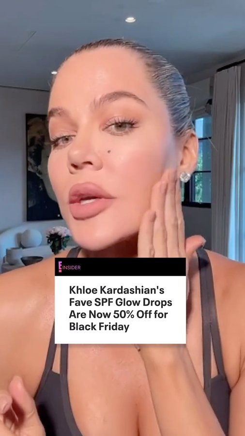 Instagram post by @einsider for NAKED SUNDAYS. Caption reads: Protect your skin and shine ✨Khloe Kardashian's....