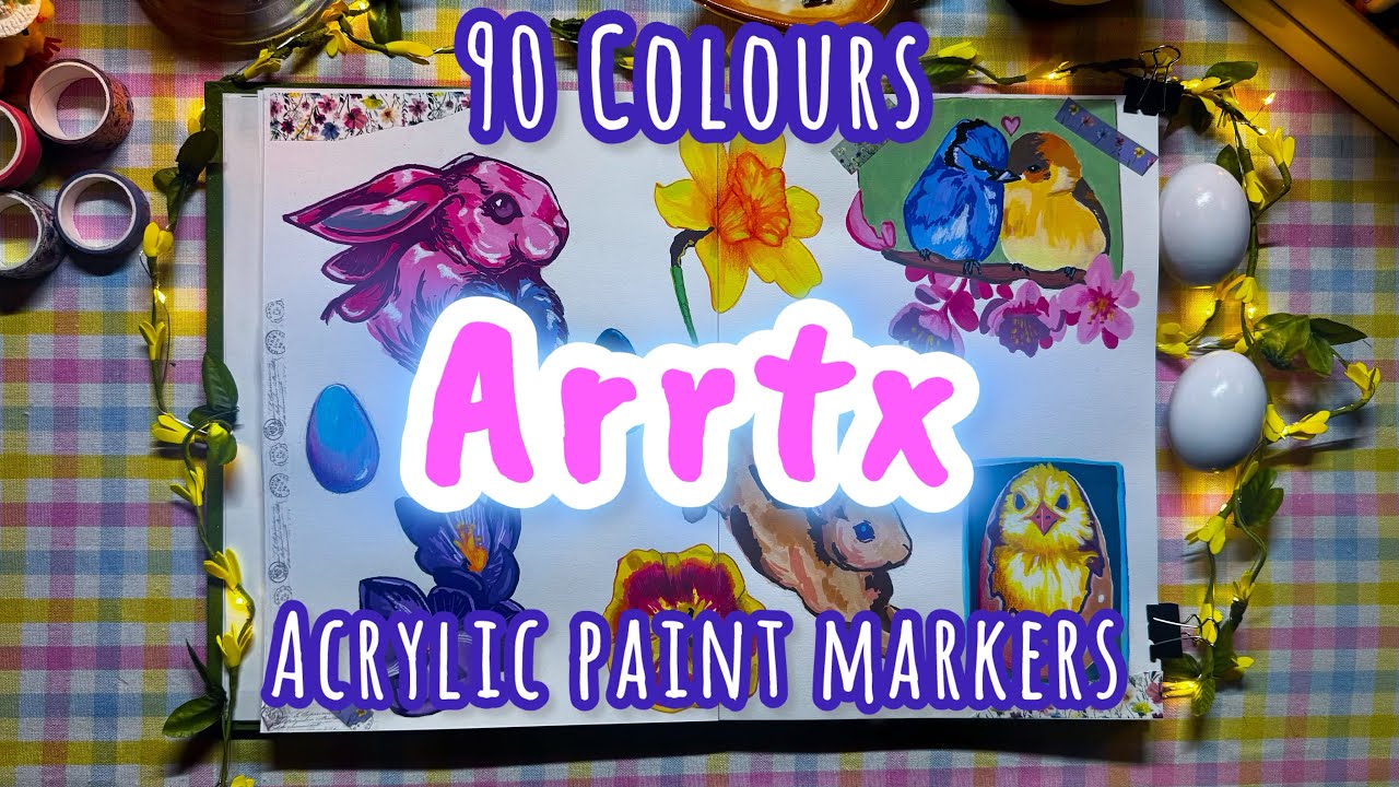 YouTube post by @ArtOfJCBenson for Arrtx. Caption reads: HONEST❗️Arrtx 90 Colour Paint Marker Review Part 1.