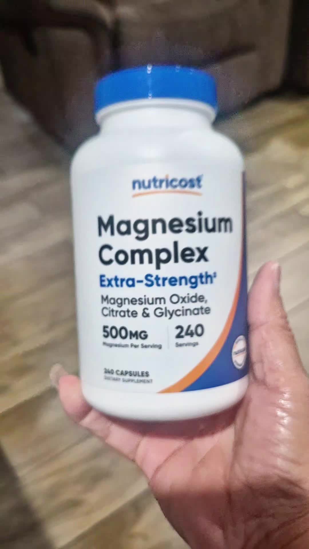 TikTok post by @jannyrams for Nutricost. Caption reads: Nutricost Magnesium Complex Extra Strength [...].