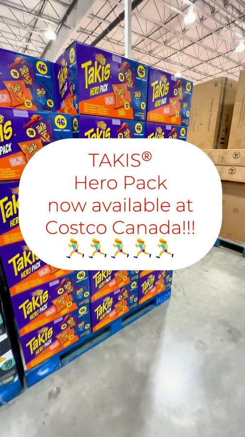 Instagram post by @costcofindscanada for Takis. Caption reads: #ad 🔥 NEW!!!!
‌
@takiscanada Hero Pack is now....