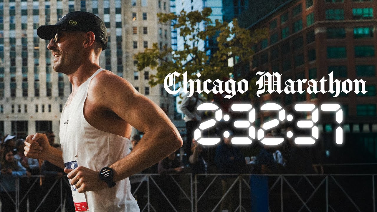 YouTube post by @flobergruns for Bandit Running. Caption reads: Bad Race, Best Time - Chicago Marathon 2025 Recap....