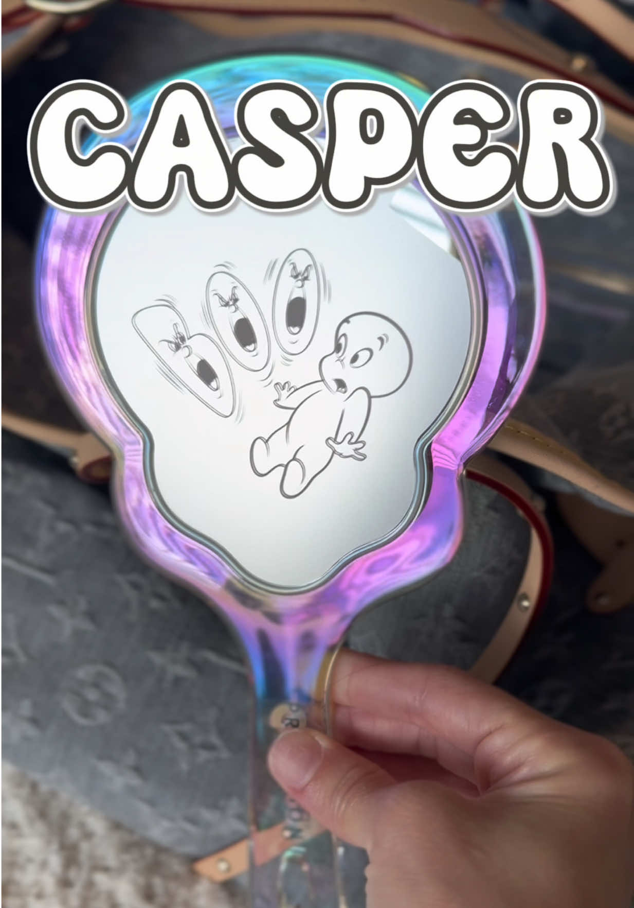 TikTok post by @_florfamily for Profusion Cosmetics. Caption reads: Casper, the friendly ghost iridescent mirror.....