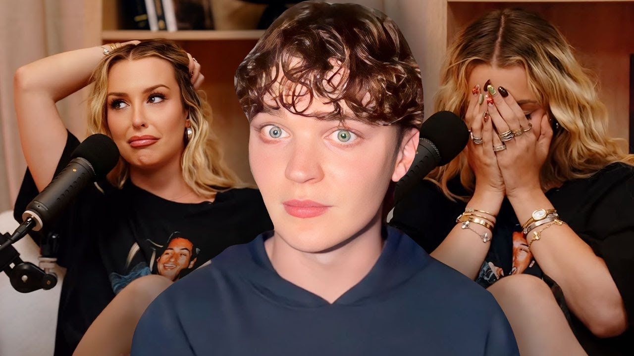 YouTube post by @AdamMcIntyre for AdamAndEve.com. Caption reads: Tana Mongeau QUITS The Cancelled Podcast.