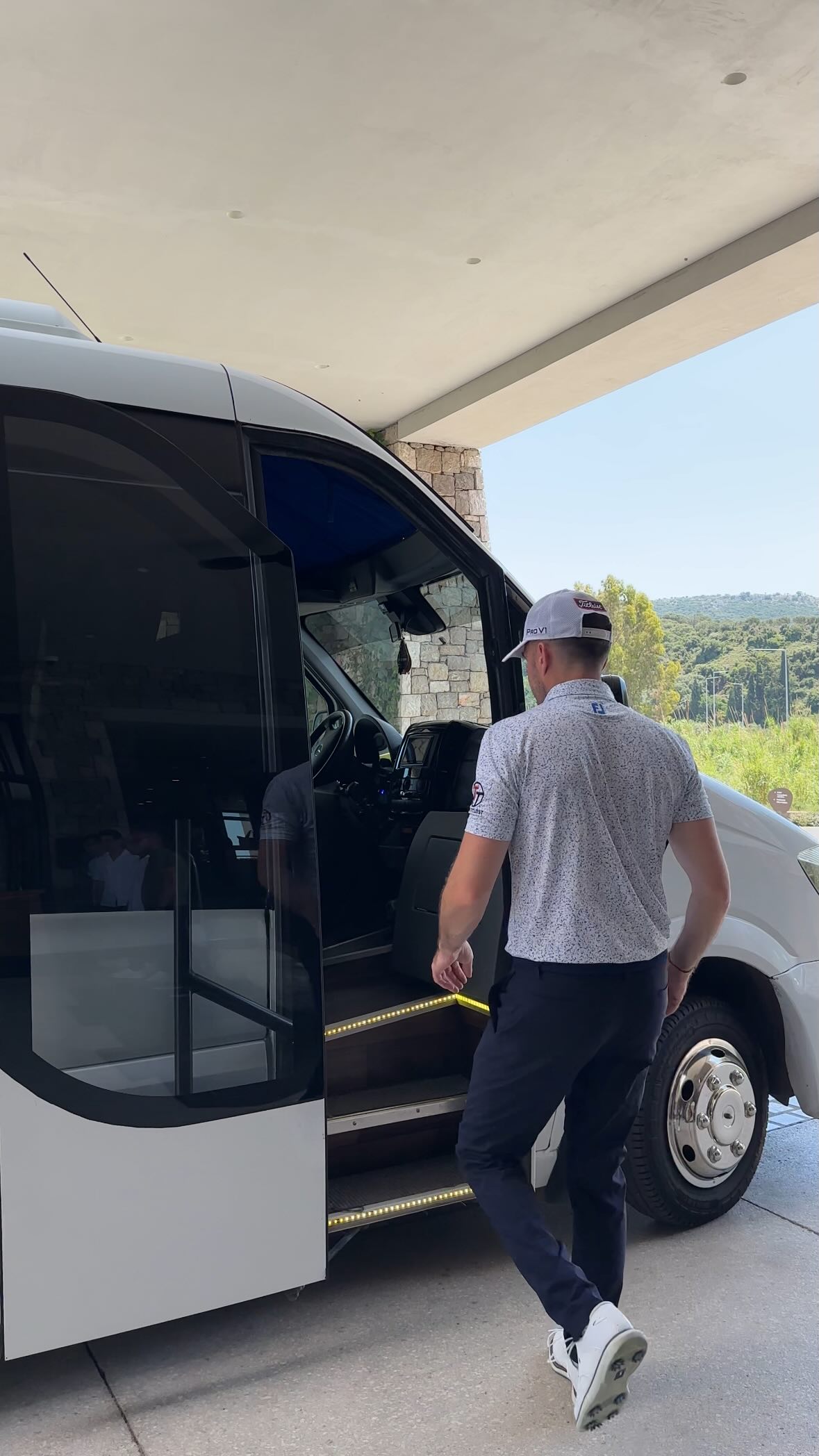 Instagram post by @arnaudseriegolf for Titleist. Caption reads: 24 hours with me at Europe’s #1 Golf Resort ⛳️🇬🇷....