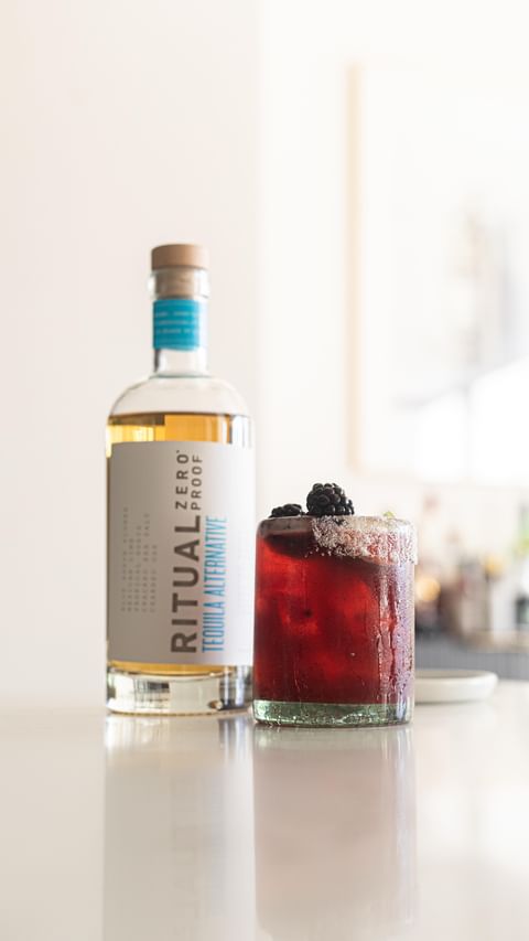 Instagram post by @jaylynn_little for Ritual Zero Proof. Caption reads: The one margarita that you can you make anytime....