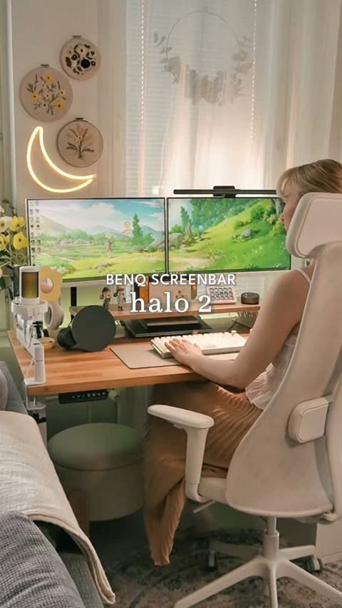 Instagram post by @emmi.games for BenQ Lighting. Caption reads: 🌿 AD - Gifted by @benq_lighting 🌿 Truly the best....