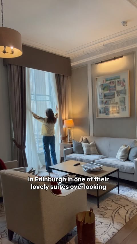 Instagram post by @carolinesstylehacks for InterContinental. Caption reads: [...] one of Edinburgh’s oldest hotels....