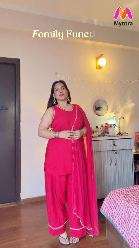 Instagram post by @anamika.lama111 for Myntra. Caption reads: [...] long. Which look are you picking? 🤍 #myntra....