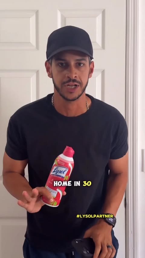 Instagram post by @silentandamanda.official for Lysol. Caption reads: #LysolPartner My wife’s on her way home and I....