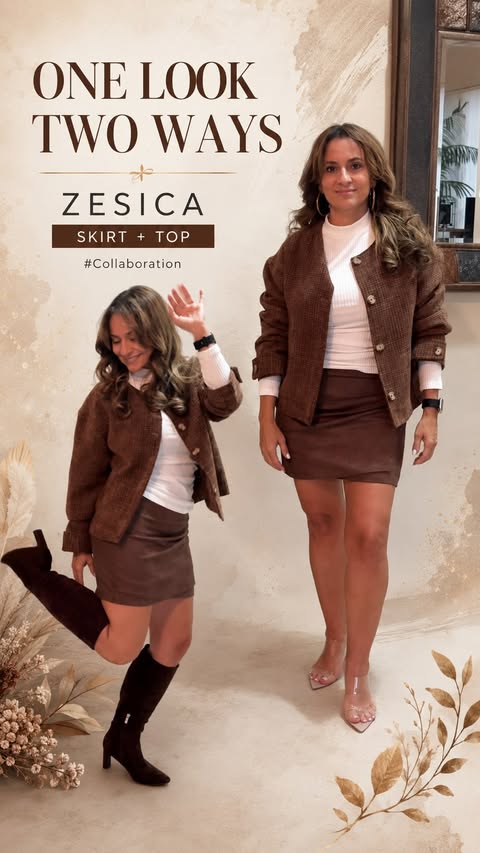 Instagram post by @shop.todays.deals for ZESICA. Caption reads: [...] top, styled two ways 🤎 I first kept the....