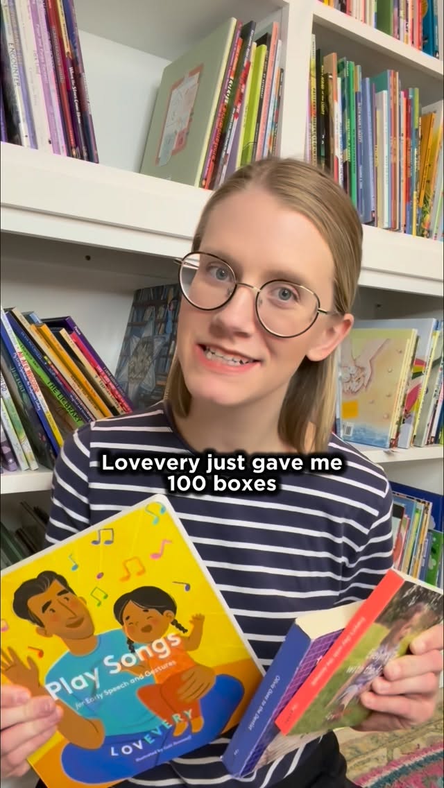 Instagram post by @thekidlitmama for Lovevery. Caption reads: AD | Lovevery gave me 100 boxes of their brand-new....