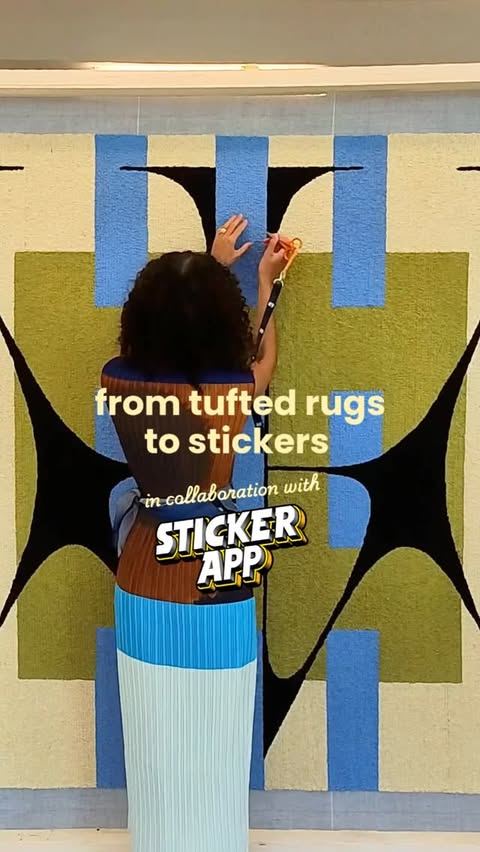 Instagram post by @danieladoe for StickerApp. Caption reads: Bringing tufted rugs into your pocket 🌷

4....