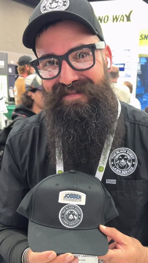 Instagram post by @theblacksheeplawn for Jobber. Caption reads: Last chance to swing by the @jobber booth at....