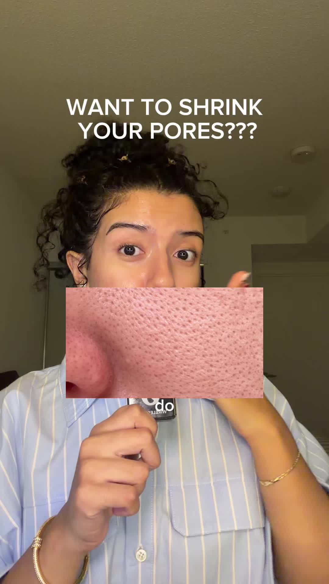 TikTok post by @z1n3bz for mixsoon US. Caption reads: my favorite skincare hack for shrinking my pores!....