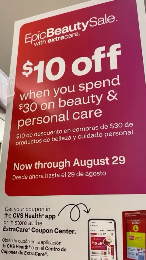 Instagram post by @1navneet.a for CVS Pharmacy. Caption reads: [...] and shop the Epic Beauty Sale! 🛍️💕....