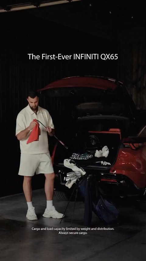 Instagram post by @jordantsanford for INFINITI. Caption reads: When the spontaneous tee time calls, the INFINITI....