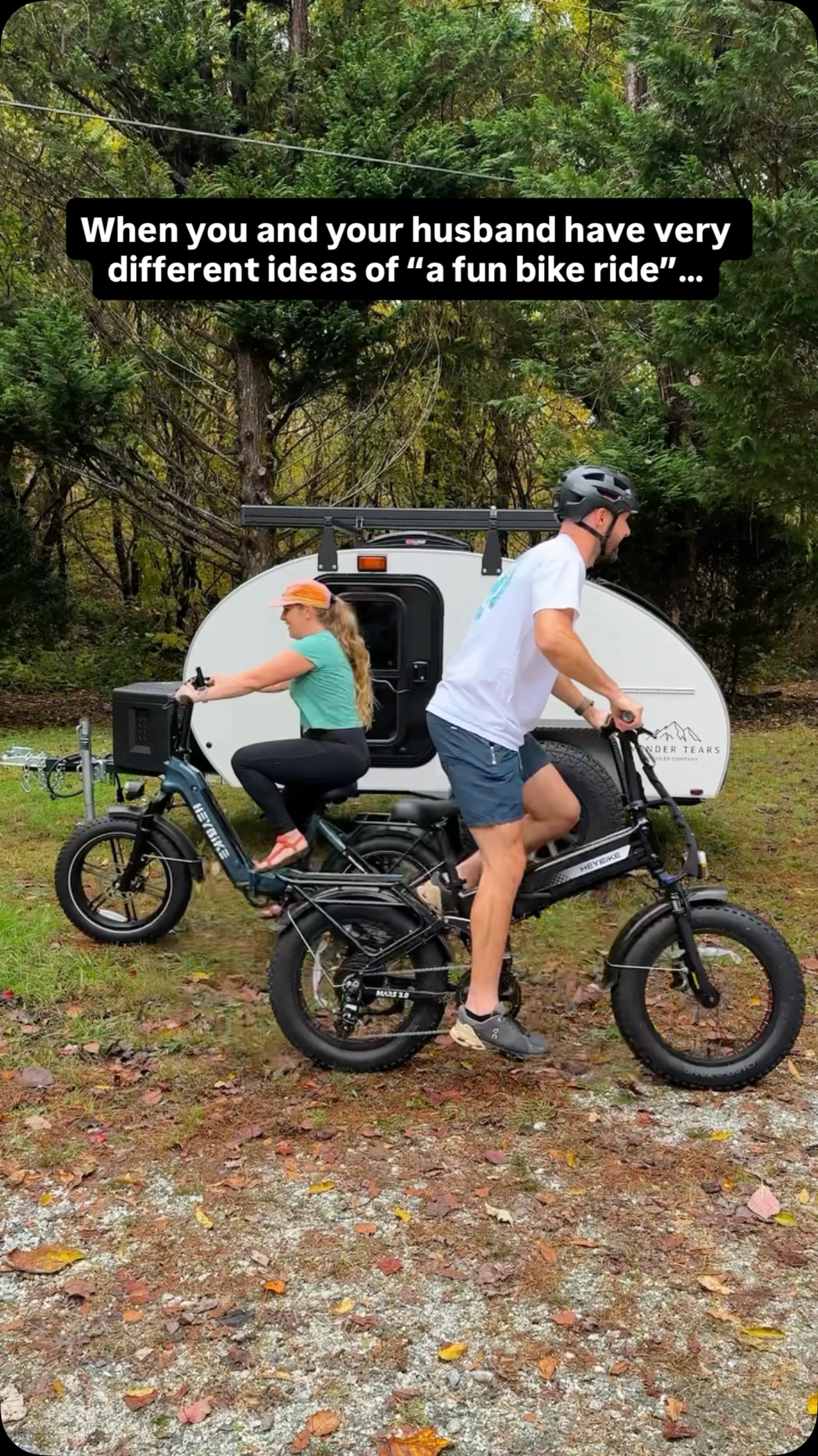 Instagram post by @wandertears for Heybike. Caption reads: Which is your vibe?
Team Chill Ride or Team Full....