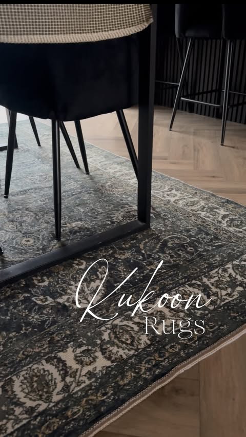 Instagram post by @homewith_victoria for Kukoon Rugs. Caption reads: [...] | I’ve added the ‘Maude’ rug from....