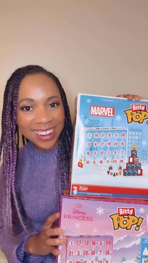 Instagram post by @followtheyellowbrickgirl for Funko. Caption reads: Funko Bitty Pop Countdown Calendars are here!....
