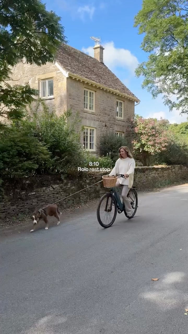Instagram post by @flossys_wonderland for TENWAYS E-Bike. Caption reads: Teaching Rolo how the Amsterdam doggos do it with....