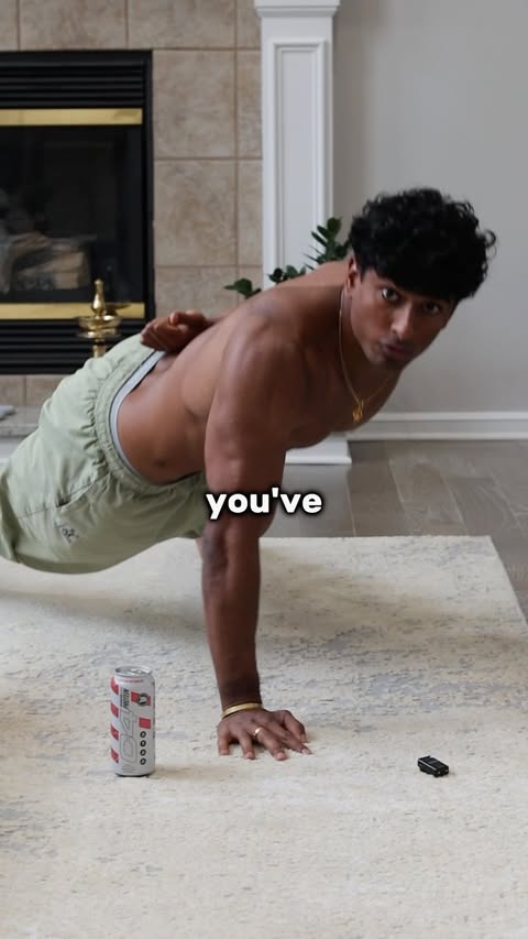 Instagram post by @rajandroh for C4 Energy. Caption reads: [...] FULL guide to a one arm push up with....