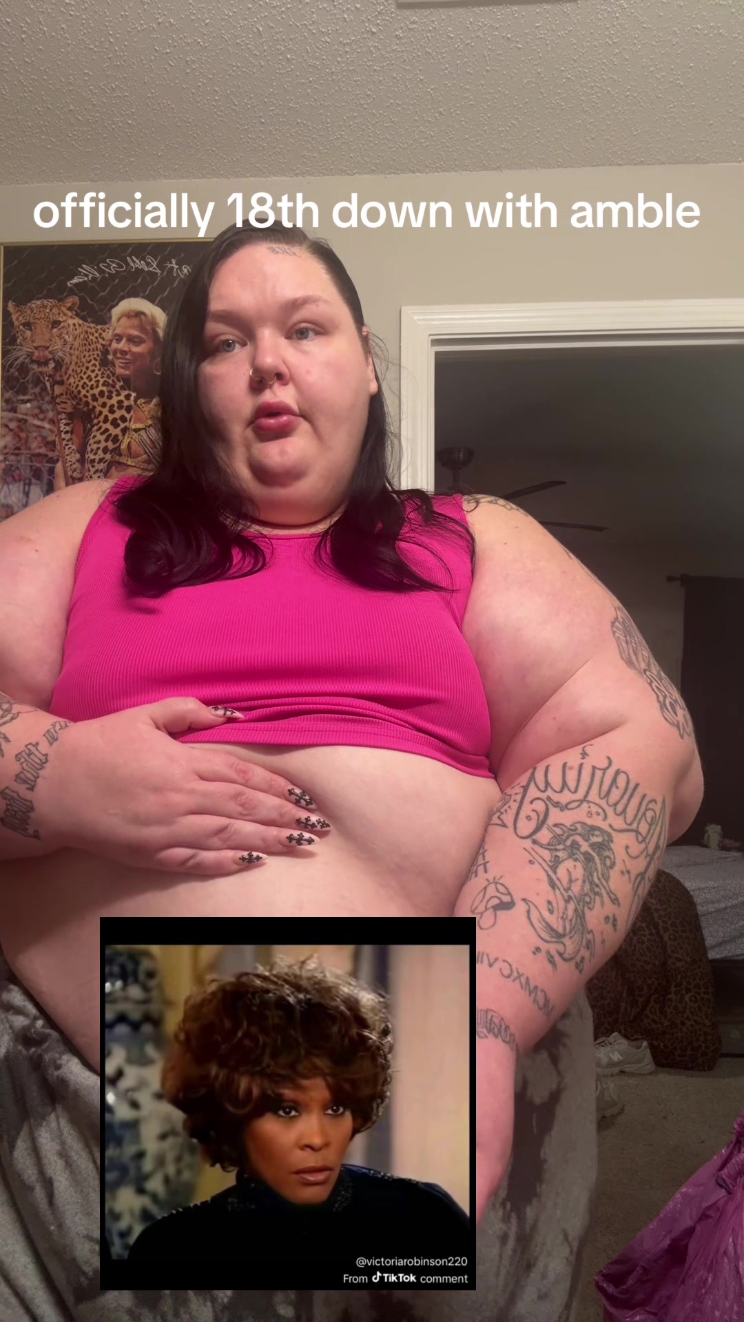 TikTok post by @tallglassofjess for Join Amble. Caption reads: feeling great! ask me any questions you have 💕....