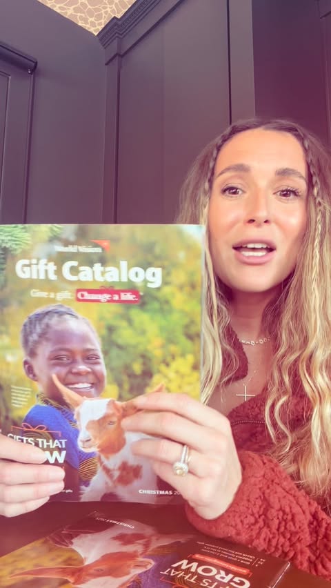 Instagram post by @vegaalexa for World Vision. Caption reads: [...] give gifts that truly change lives.....