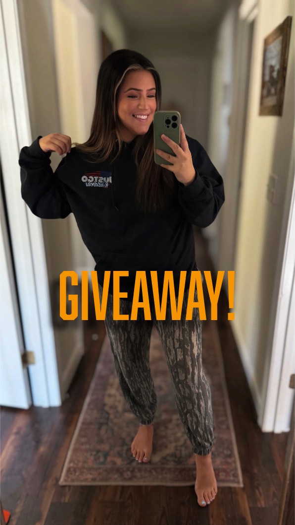 Instagram post by @abbymarienc_ for Sticker Mule. Caption reads: COMMENT 😍 to enter! @stickermule 

WIN a “Just Go....