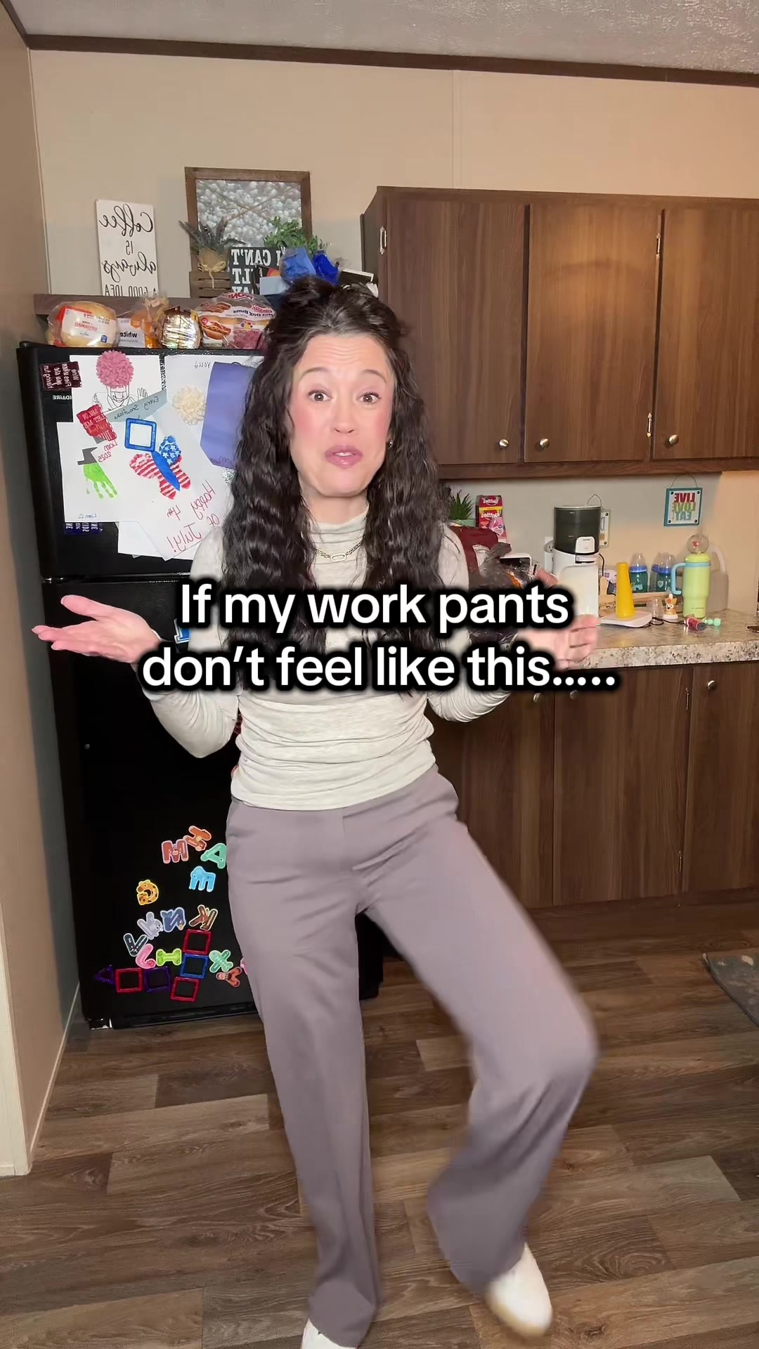 TikTok post by @christynicoleg for G4Free. Caption reads: @G4Free Store Work pants that feel like lounge....