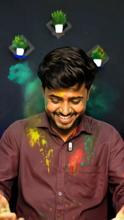 Instagram post by @learnwithraaj09 for Filmora. Caption reads: Holi Special ✨📈@filmora_editor #Filmora....