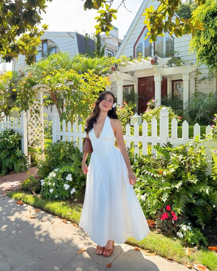 Instagram post by @taniabyday for Fortunate One. Caption reads: The perfect little white dress @fortunateone TANIA....