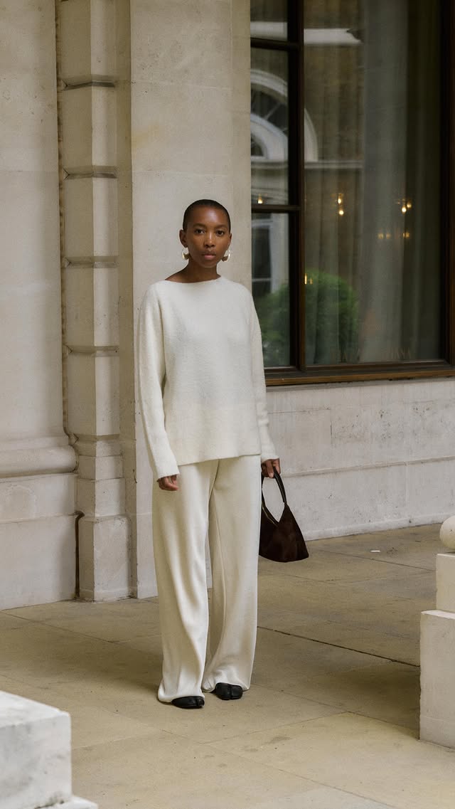 Instagram post by @_marisamartins_ for Vince. Caption reads: [...] possibilities. The Satin Bias Pant from....