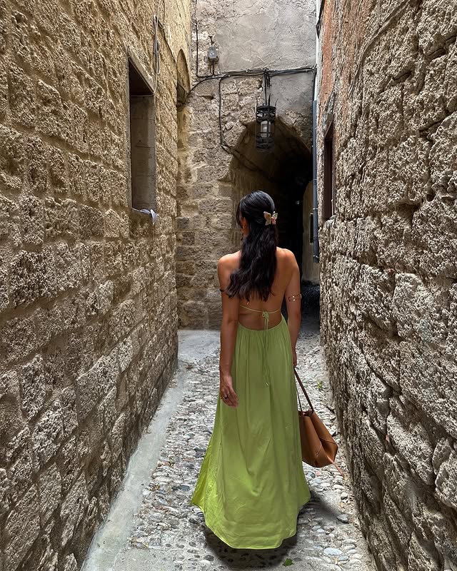 Instagram post by @nataliachamova for Fortunate One. Caption reads: just wear the dress 🧿🦎 @fortunateonestore ad use....