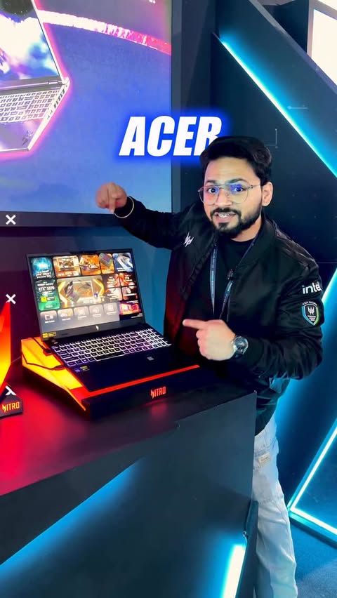 Instagram post by @tech_unboxing007 for Acer. Caption reads: With the NEW #AcerNitroV 16 AI and the thin (under....