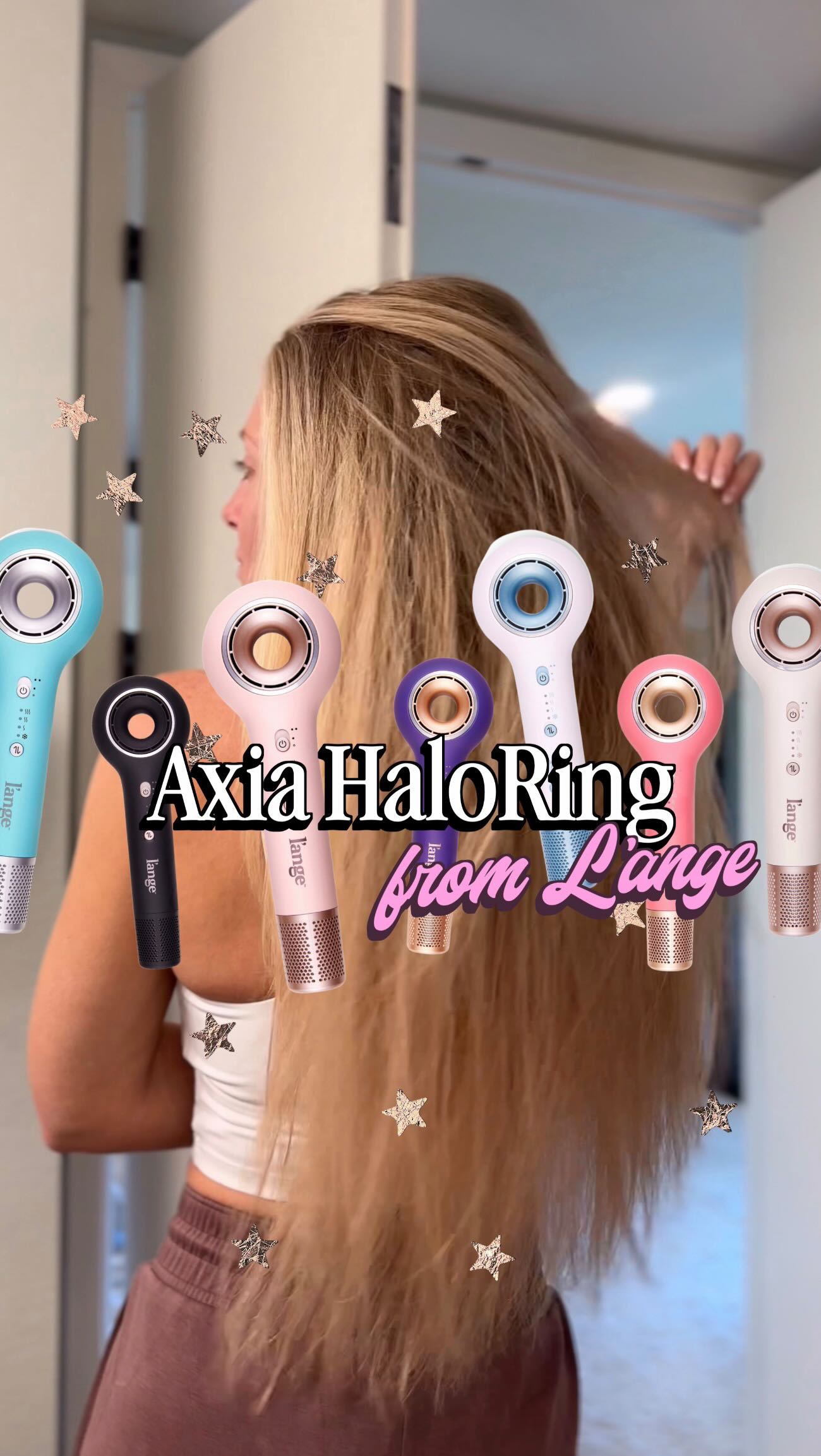 Instagram post by @fairchildkat for L'ange Hair. Caption reads: You know those super fancy dryers everyone talks....