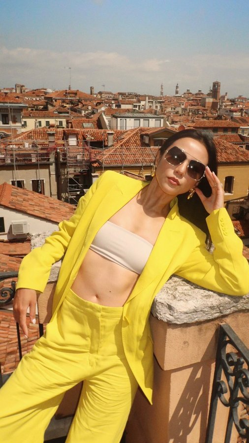 Instagram post by @yoyokulala for Marcolin. Caption reads: Moments under the Venetian sky. Can’t get over the....