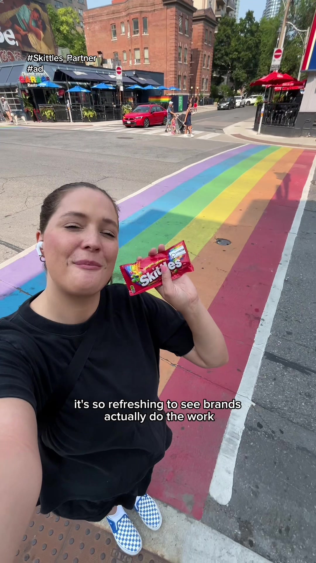 TikTok post by @itsshannonburns for SKITTLES. Caption reads: #Ad #Skittles_Partner We love to see this....