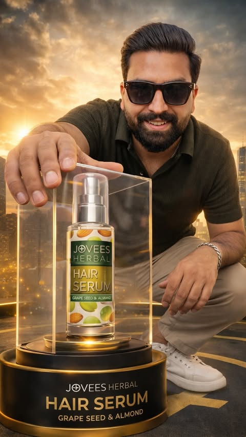 Instagram post by @alifestyledition for Jovees Herbal. Caption reads: Best Hair Serum @joveesherbal Even when you can’t....