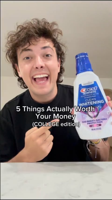Instagram post by @ashtonherndonn for Crest. Caption reads: #CrestPartner Starting off college right this....