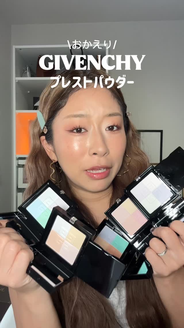 Instagram post by @kiki_makeupjunkie for Givenchy Beauty. Caption reads: GIVENCHYプリズムリーブルプレストパウダー🥹💓
おかえりー💓💓
#givenchy....