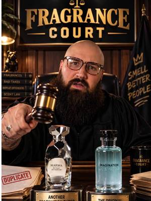 TikTok post by @simplybettersmells for Arabiyat Prestige. Caption reads: [...] is now in session! The defendant @Arabiyat....
